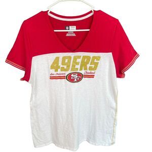 NFL Team Apparel San Francisco 49er Shirt Womens XXL 2X Glitter Logo Lightweight